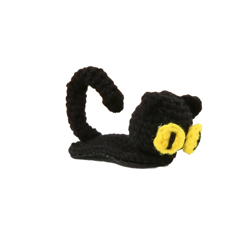 沂茹 秋冬款可爱百搭少女感十足猫咪毛线边夹韩国气质 布艺 发夹发卡刘海夹头饰发饰   女款