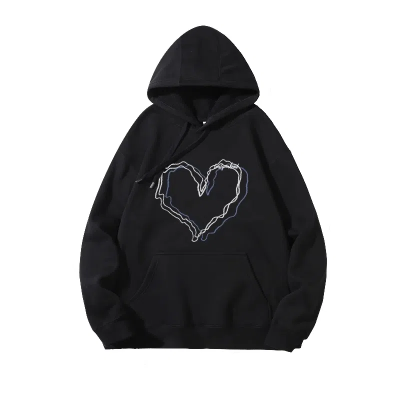 莫代尔 舒适亲肤休闲时尚印花潮流连帽长袖可外穿打底衣 男女同款