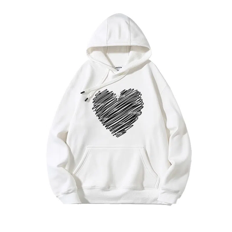 莫代尔 舒适亲肤休闲潮流时尚印花连帽长袖上衣可外穿打底衣 男女同款