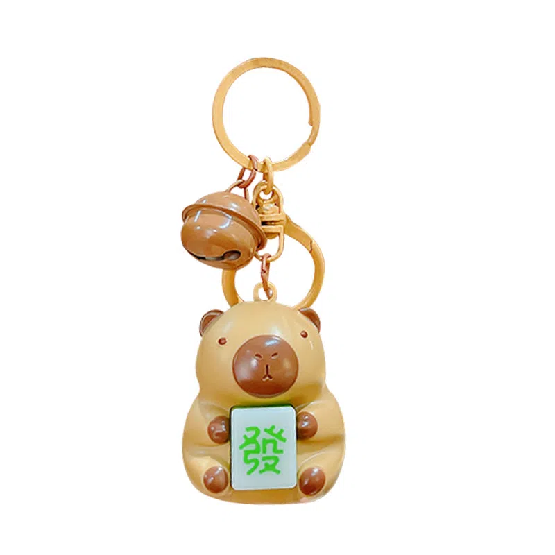 祎步康 创意发光发生发财钥匙扣 可爱书包汽车挂链 亚克力 挂件 男女同款情侣款