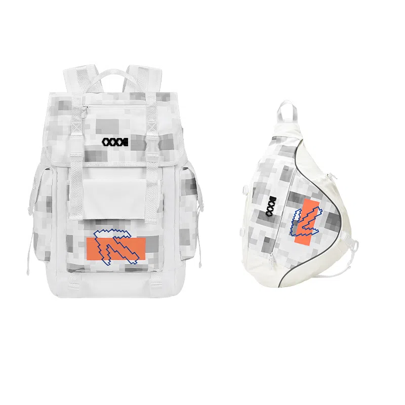 COEXISTENCE Reflective Backpack Large White Orange