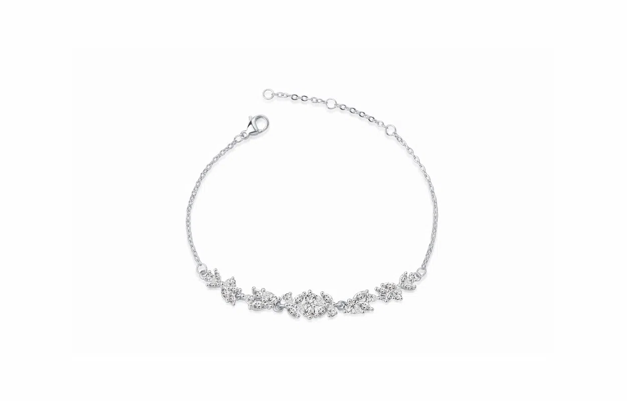 牧言 甜美可爱简约小众设计高级感 光面立体极光蝶梦闪耀水滴手饰 合金 幻彩蝴蝶手链 女款