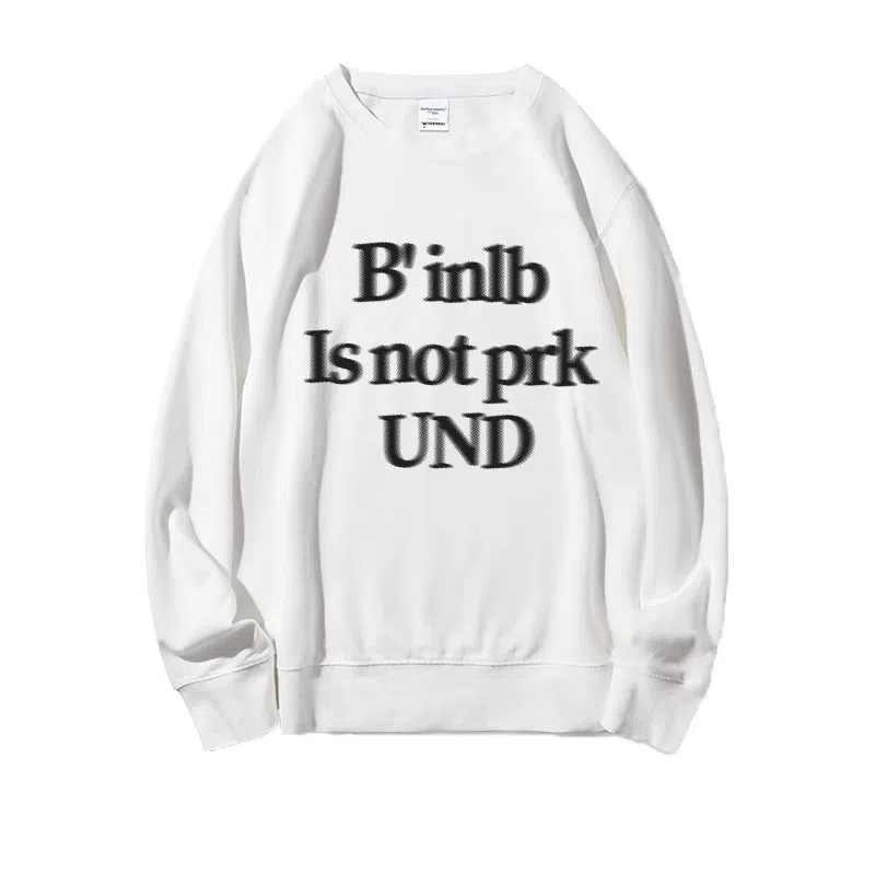 莫代尔 舒适亲肤简约休闲潮流时尚字母印花圆领长袖可外穿打底衣 男女同款