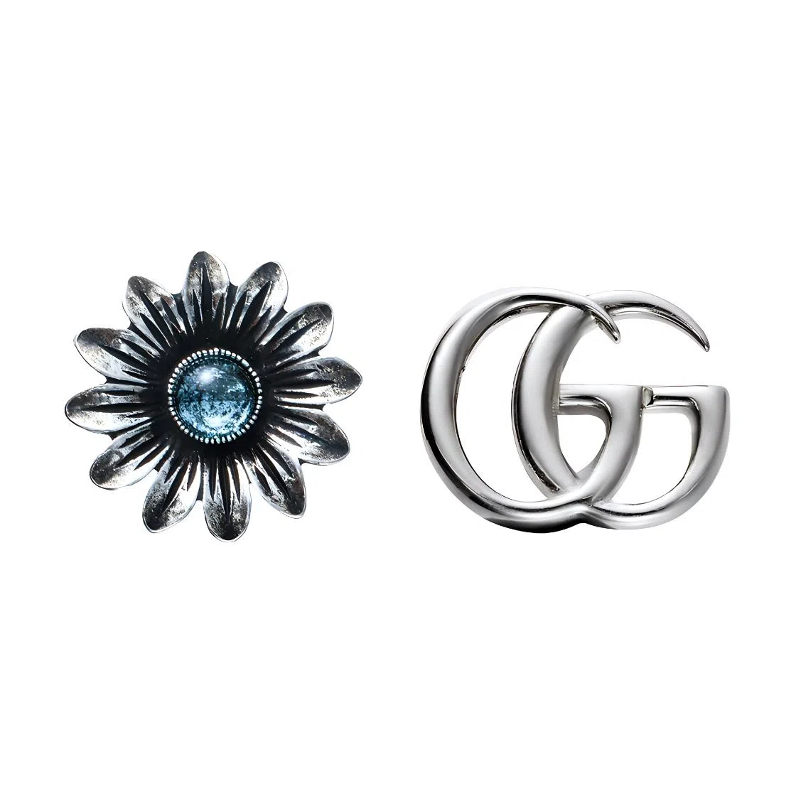 Gucci Double G Daisy Silver Earrings