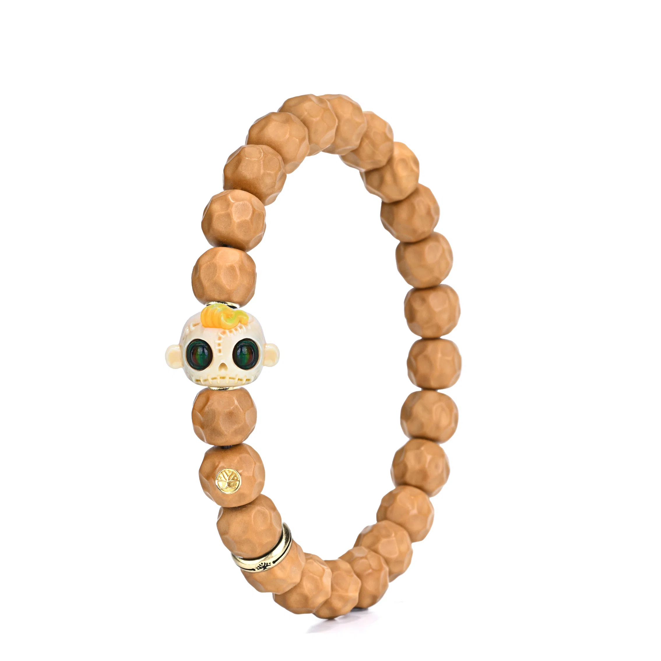 钰澜文玩 【金标】【臻品 卓著】无相黄毛呆搭配款 猴头核桃 手串 男女同款情侣款