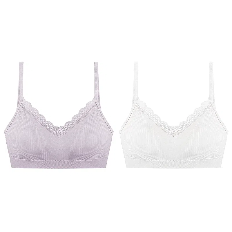 二三二三 纯色简约舒适无痕无钢圈收副乳小胸聚拢背心式美背文胸 女款