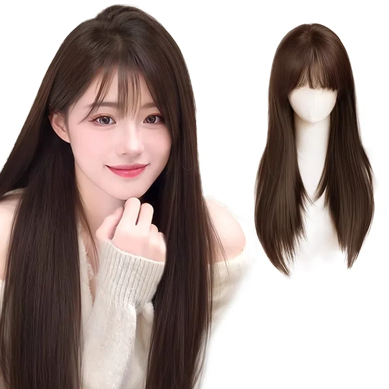 天空树 减龄法式长直发假发片 头顶蓬松饱满增高颅顶遮宽发缝