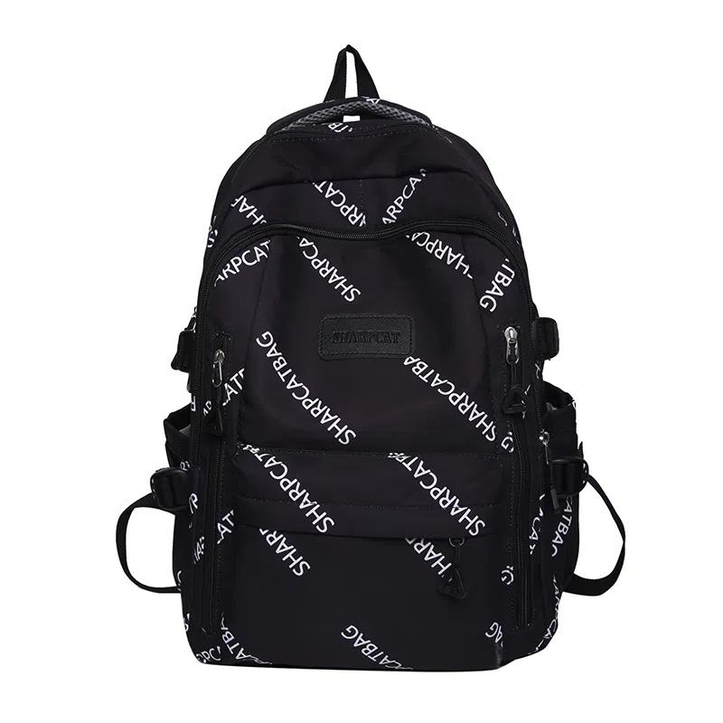 行途 简约旅行轻便休闲百搭 尼龙 双肩包 男女同款情侣款 黑色/白色/蓝色/卡其色