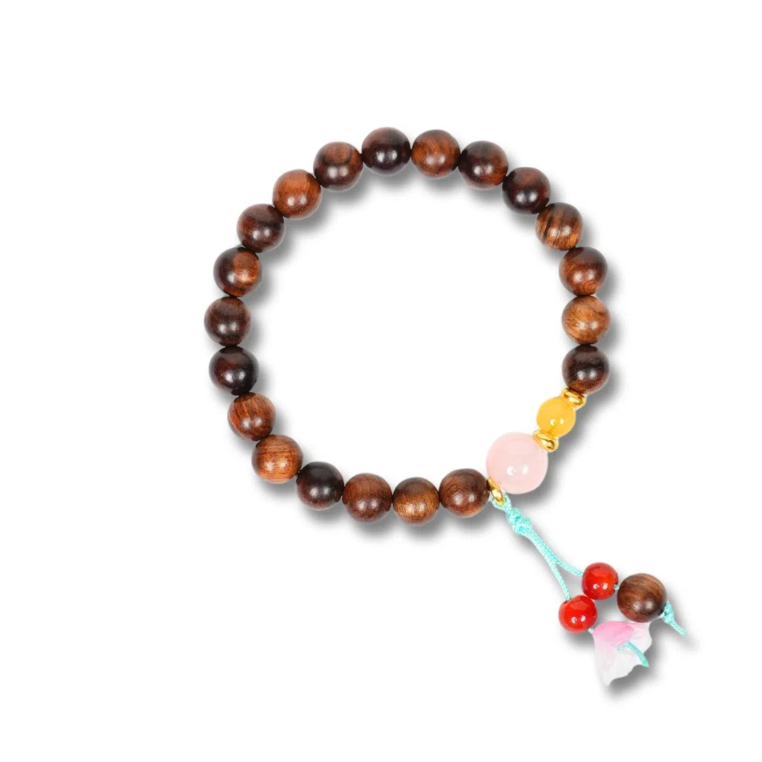 【天台山官方已祝福加持】 天台山 瑞彩吉祥如意福气满满好运转运珠 花梨木 手串 男女同款情侣款