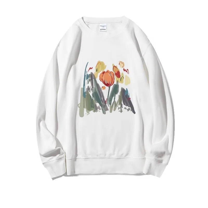 莫代尔 舒适亲肤休闲潮流简约时尚圆领长袖上衣可外穿打底衣 男女同款