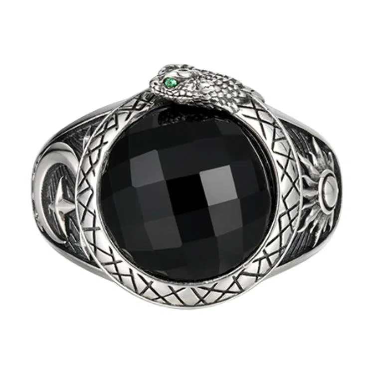 IDEAGEMER Serpent Onyx Ring