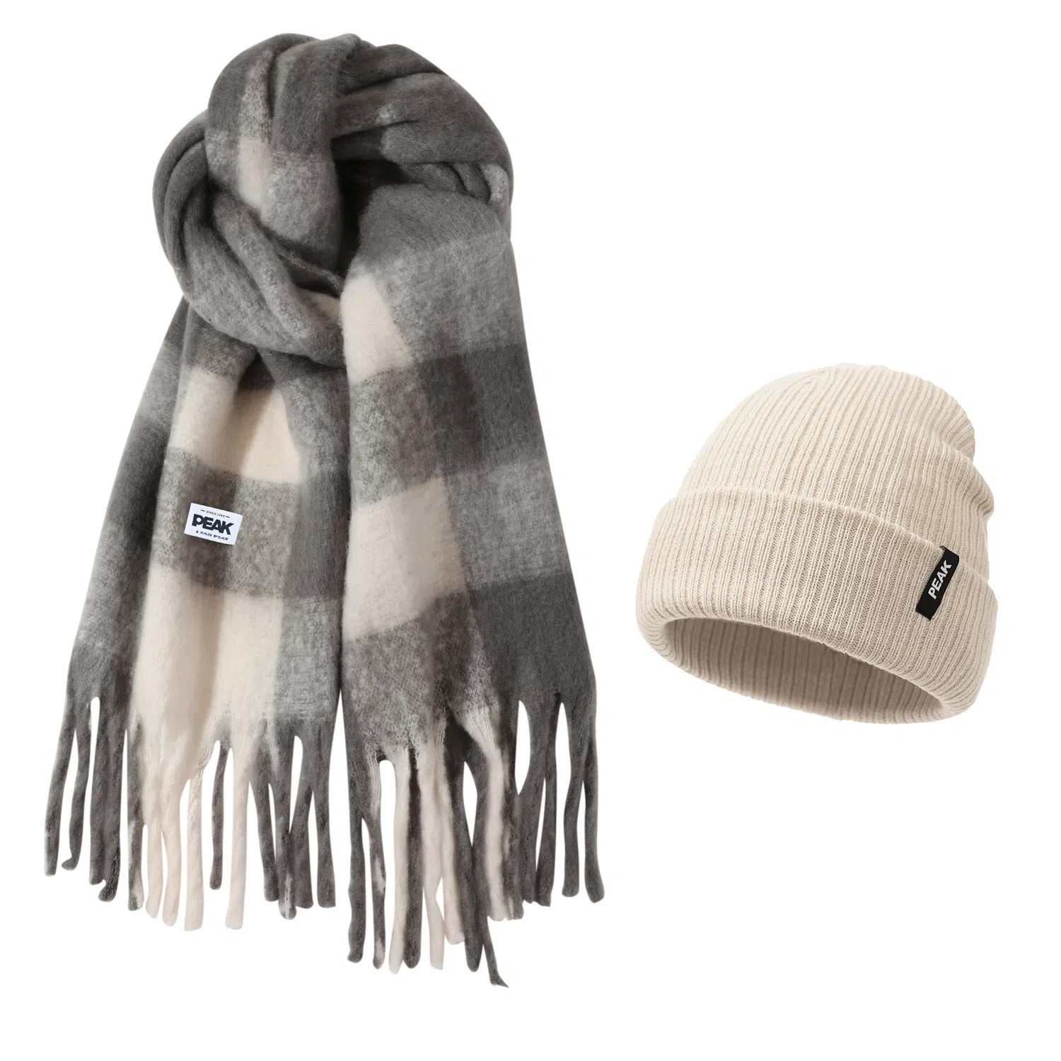 匹克 保暖防风秋冬季流苏百搭简约韩式轻奢风 聚酯纤维 绒线围巾 男女同款情侣款