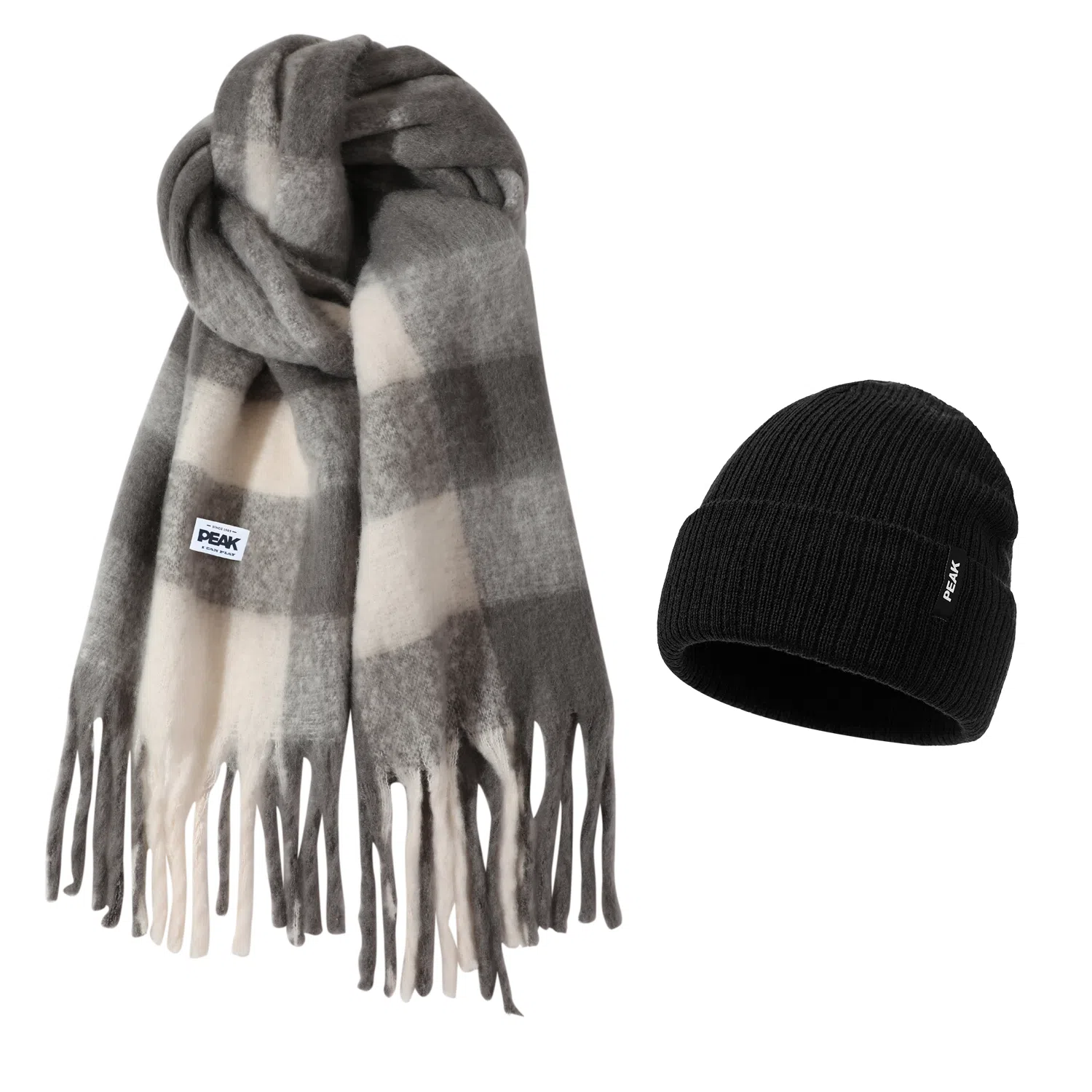 匹克 保暖防风秋冬季流苏百搭简约韩式轻奢风 聚酯纤维 绒线围巾 男女同款情侣款