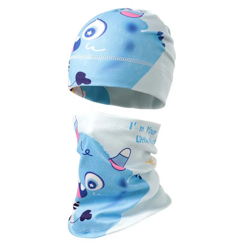 南极人 保暖护颈防风护耳帽卡通面罩户外防寒包头两件套 薄绒 帽子 儿童款