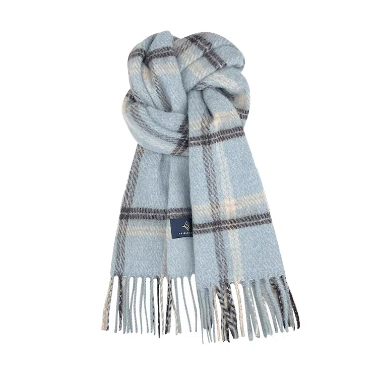 【冬日恋歌】 雅鹿优选 低饱和色系羊毛混纺高品质格纹围巾冬季百搭保暖防寒围脖 男女同款情侣款 绒线围巾 男女同款情侣款