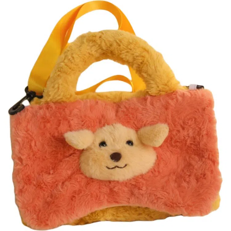 乐乐鱼 卡通可爱背包单肩卡通手提斜挎冬季可拆洗包包 治愈 玩偶周边