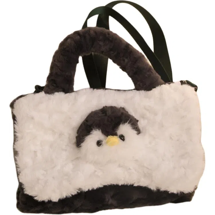 乐乐鱼 卡通可爱背包单肩卡通手提斜挎冬季可拆洗包包 治愈 玩偶周边