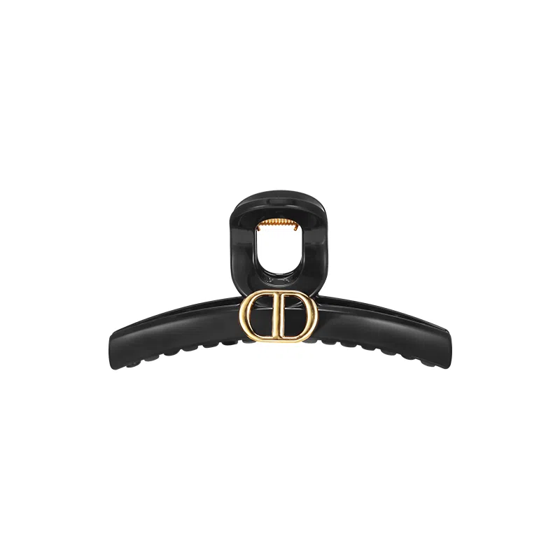 芒果饰品 秋冬时髦金标字母气质抓夹大号盘发鲨鱼夹高级感洋气发卡夹子#好运 树脂 发夹 女款