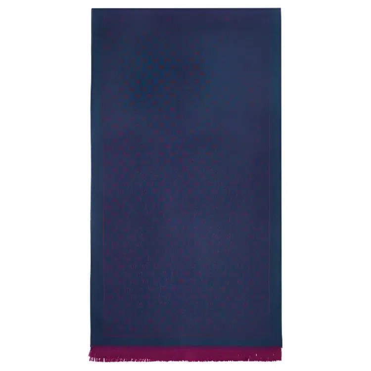 Gucci Classic GG Wool Scarf Pink Blue