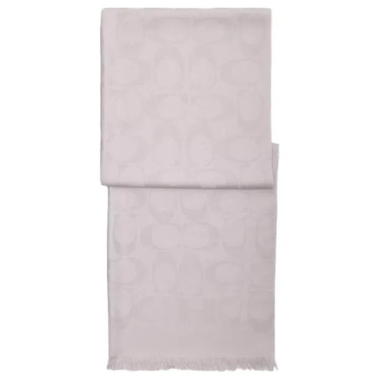 COACH Printed Silk Velvet Scarf Gray