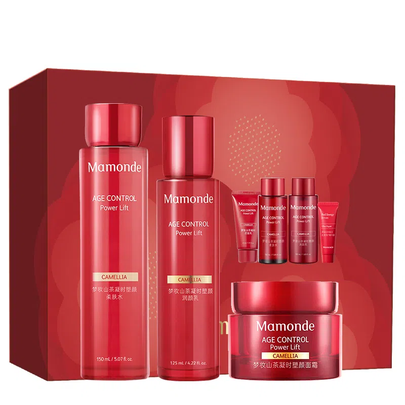 梦妆 山茶塑颜抗皱护肤套装 紧致保湿淡化细纹 三件套