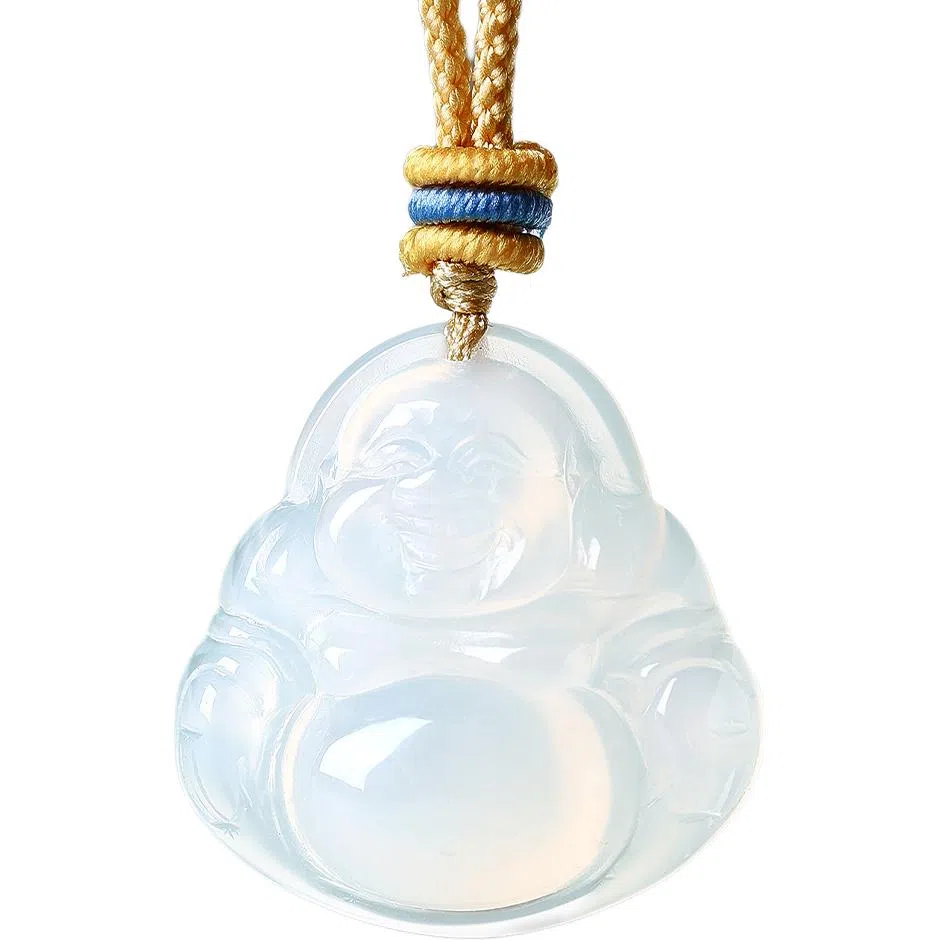 壹仟俩 白月光精致弥勒佛 笑口常开本命佛 平安国潮 玛瑙 吊坠 女款