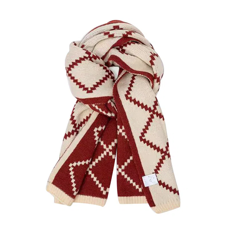 啄木鸟 韩版毛茸茸显脸小学生仿羊绒百搭长款高级感穿搭防寒保暖加厚针织时尚双面潮流 绒线围巾 男女同款情侣款