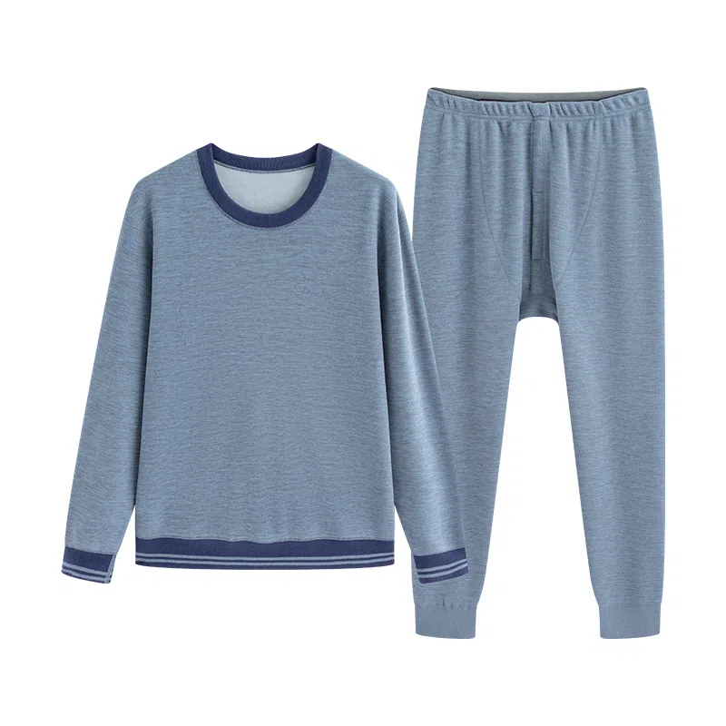 贴身领域 加厚加绒打底毛衫保暖套装 男款