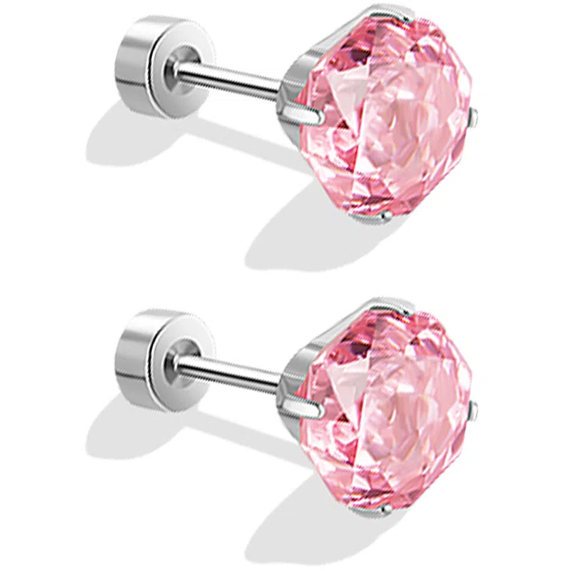 零界 华子 华子 轻奢爆闪高级感 日常个性设计小众静置氛围感闺蜜百搭玫瑰首饰 锆石 钛钢 耳钉 女款