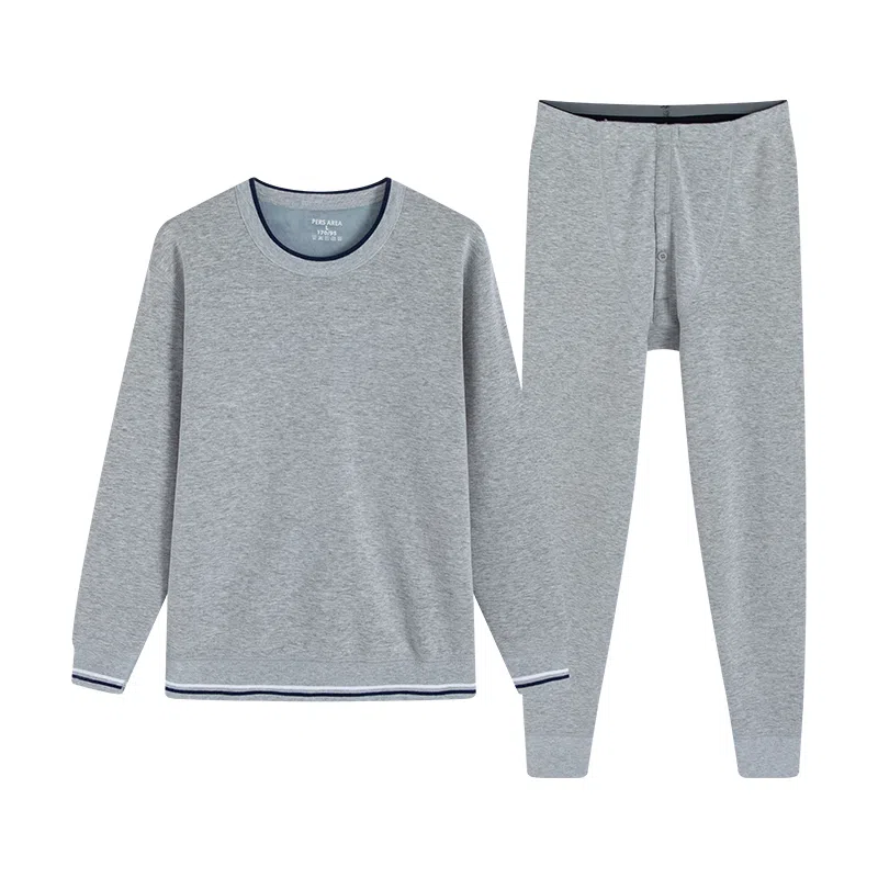 贴身领域 加厚加绒打底毛衫保暖套装 男款