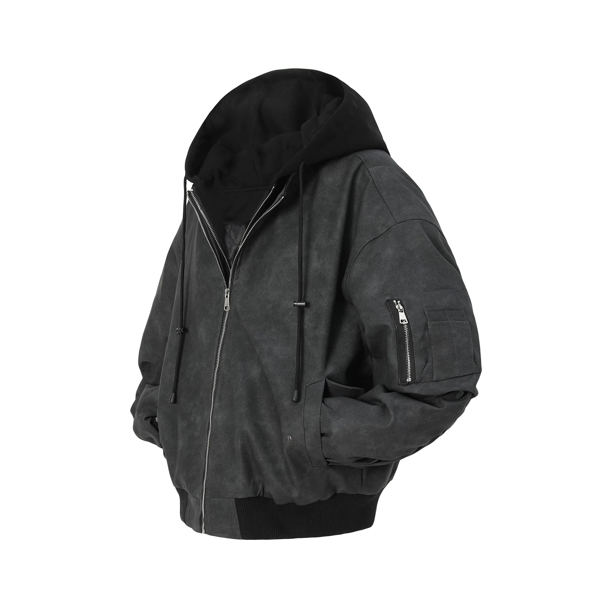 MRDONG PU Leather Flight Jacket