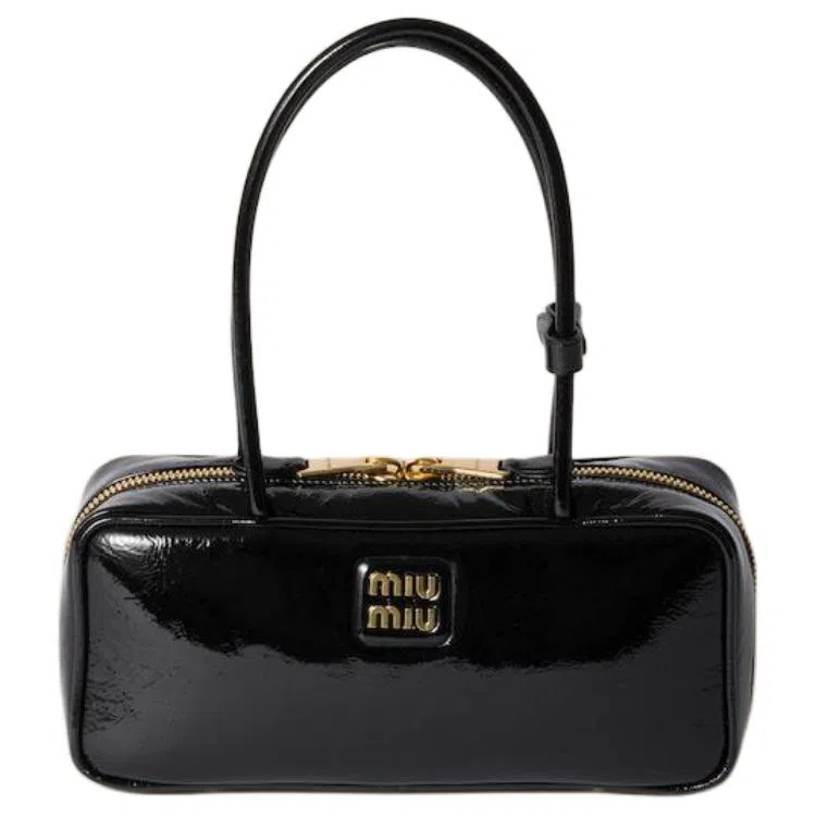 Miu Miu Leather Shoulder Bag Black