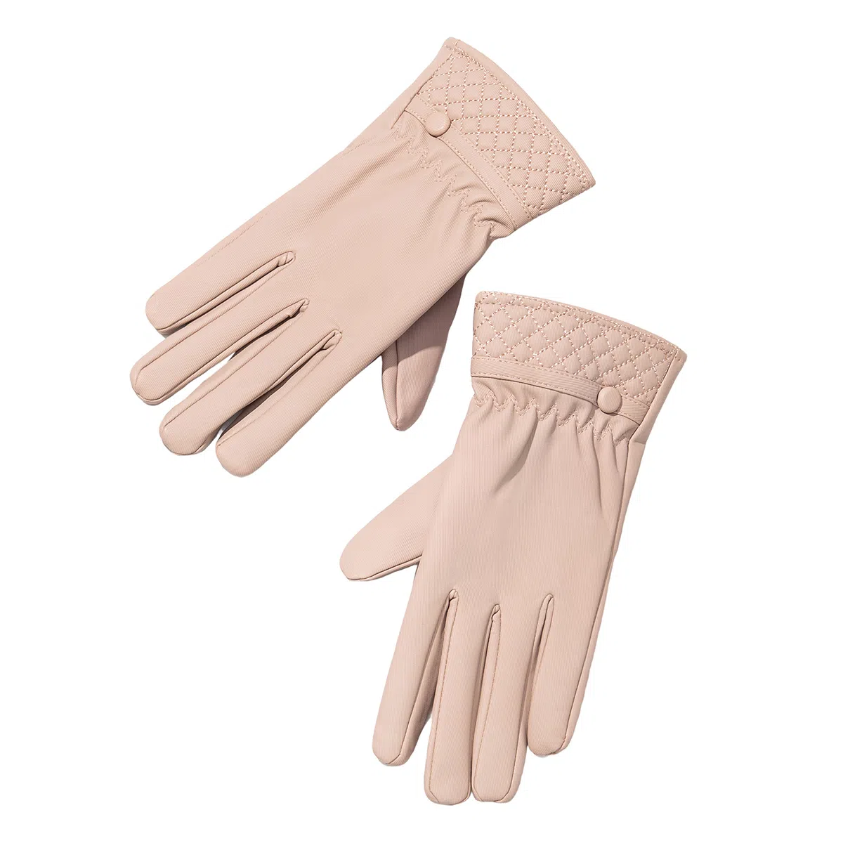 上海故事 秋冬奶油风外出御寒加厚保暖骑车防泼水防风户外分指触屏 聚酯纤维 绒线手套 女款