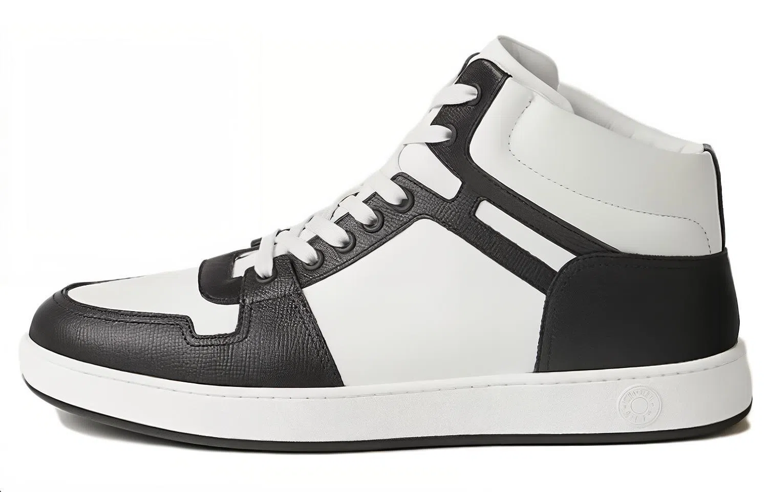 Hermes High-Top Leather Sneakers White