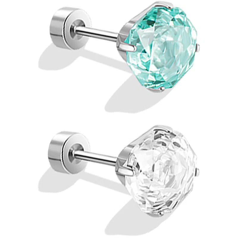 零界 华子 华子 轻奢爆闪高级感 日常个性设计小众静置氛围感闺蜜百搭玫瑰首饰 锆石 钛钢 耳钉 女款