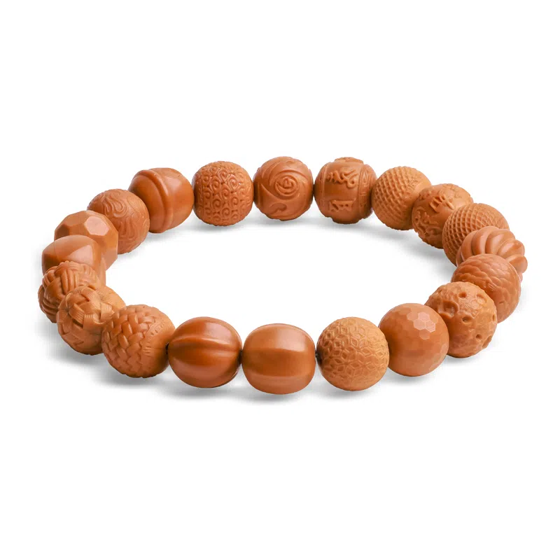 木盛缘 雕刻多宝佛珠单圈念珠文玩 猴头核桃 手串 男女同款情侣款