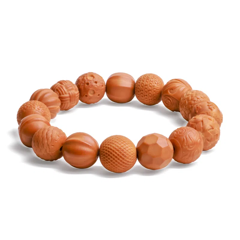 木盛缘 雕刻多宝佛珠单圈念珠文玩 猴头核桃 手串 男女同款情侣款