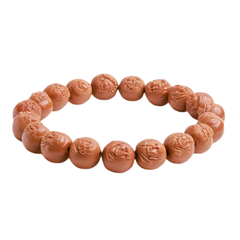 木盛缘 手工精雕弥勒佛财神佛珠 猴头核桃 手串 男女同款情侣款