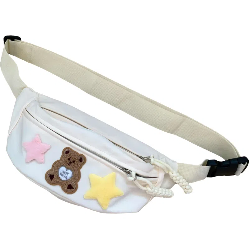 草丛喵喵喵 休闲简约日常通勤时尚百搭 复合尼龙布 胸包 常规 男款 黑色/白色