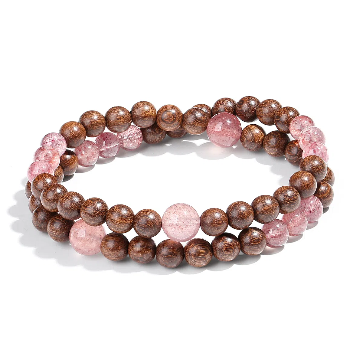 普陀山文创 新中式国风双圈叠戴转运珠复古小众气质文玩 好运 金丝檀木 手串 男女同款情侣款