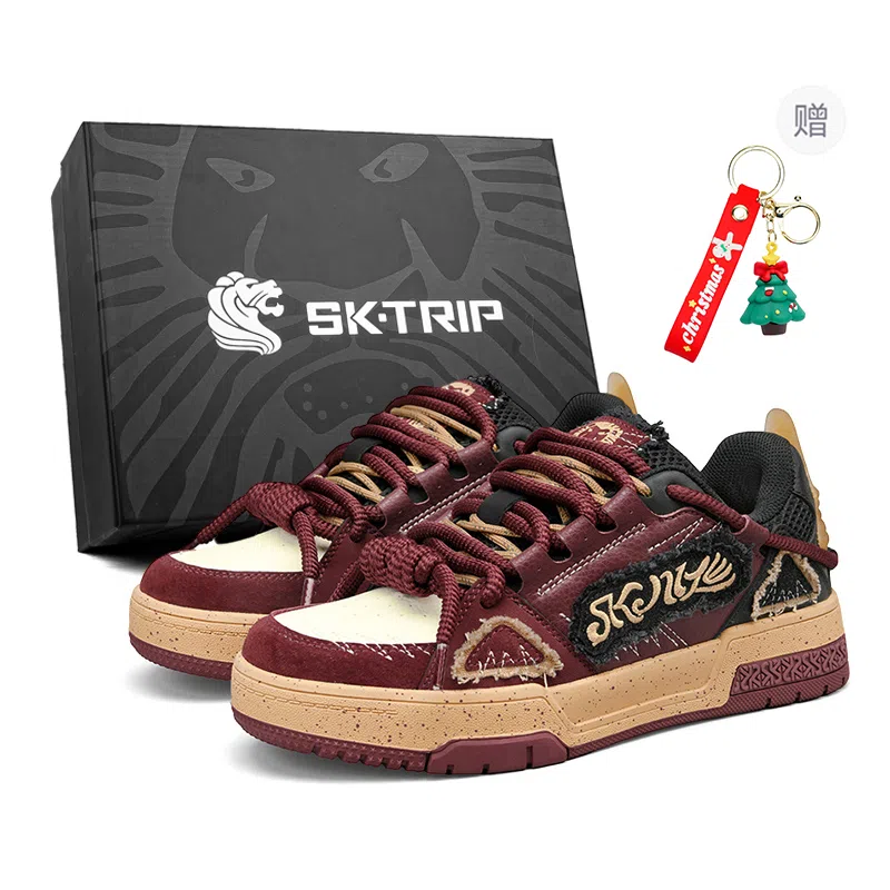 SK.TRIP Burgundy Low Sneakers