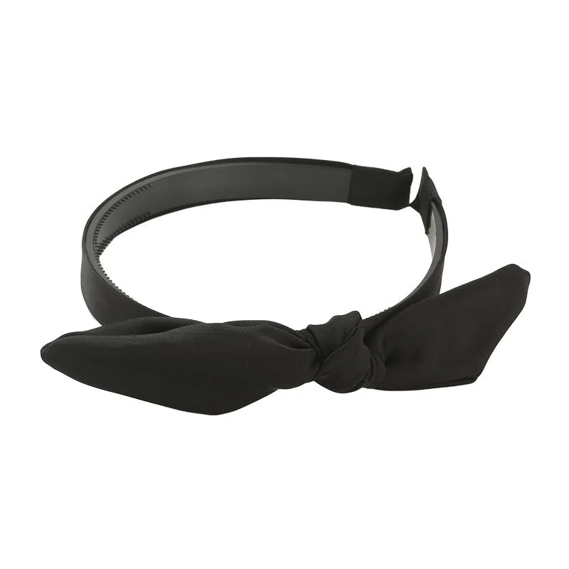 如花梦 韩版简约蝴蝶结宽边压发夹带齿防滑发卡纯色发饰 布艺 亚克力 发箍 女款