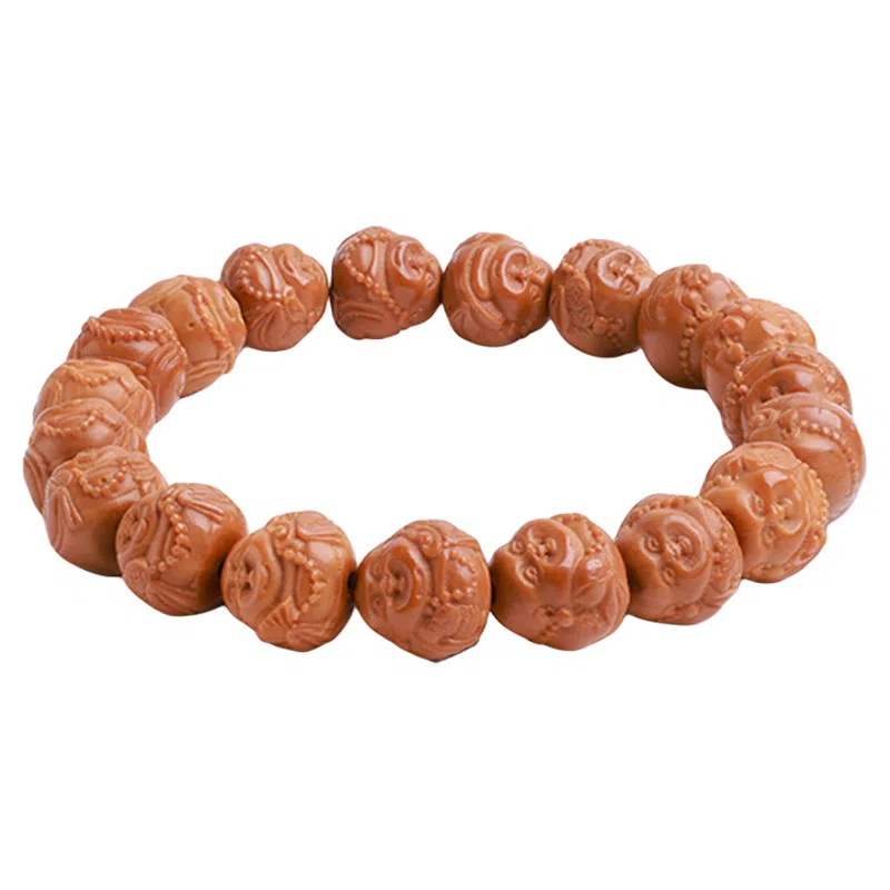 木盛缘 手工精雕弥勒佛财神佛珠 猴头核桃 手串 男女同款情侣款