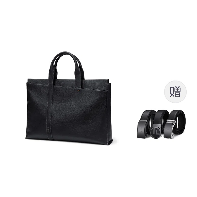 GOLF Business Leather Briefcase Large Black
