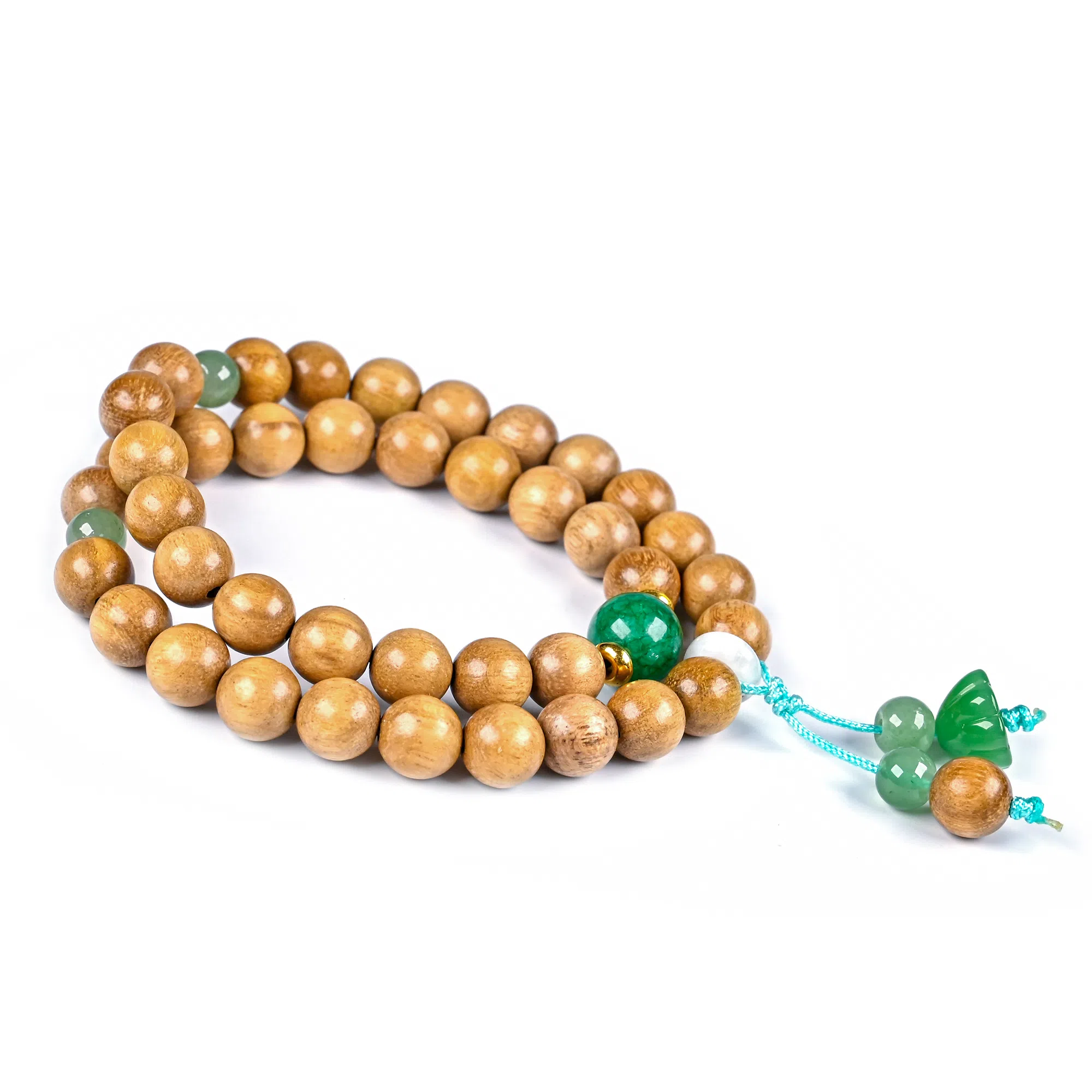 物㯖 八方来财诸事顺遂平安喜乐招财进宝国潮中式双圈文玩手链轻奢简约佛珠念珠考试上岸送礼盒#好运 奶香木 手串 男女同款情侣款