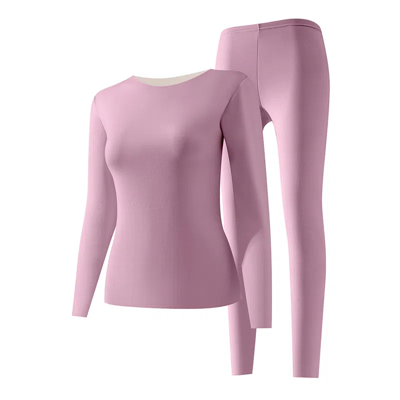 二三二三 无痕加厚发热修身打底舒适亲肤秋衣秋裤温暖发热保暖套装 女款 紫色