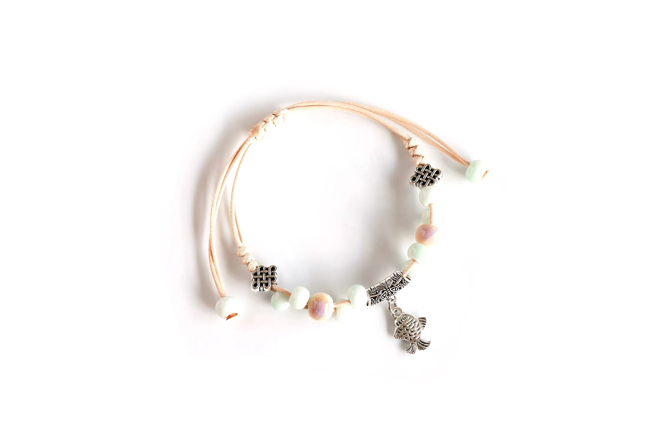 嘉福莱 精致国风小众 寓意满满五福临门 新中式百搭国潮 年年有余#好运 琉璃 手链 男女同款情侣款