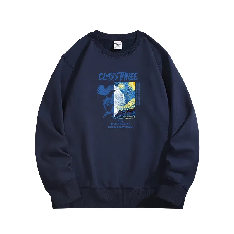 莫代尔 舒适亲肤潮流休闲时尚圆领字母长袖上衣可外穿打底衣 男女同款