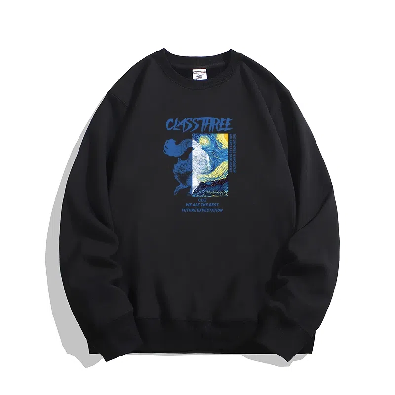 莫代尔 舒适亲肤潮流休闲时尚圆领字母长袖上衣可外穿打底衣 男女同款