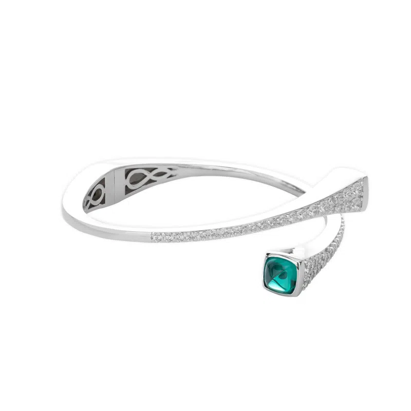 骊碧 极简风 锆石 手镯 女款 白色